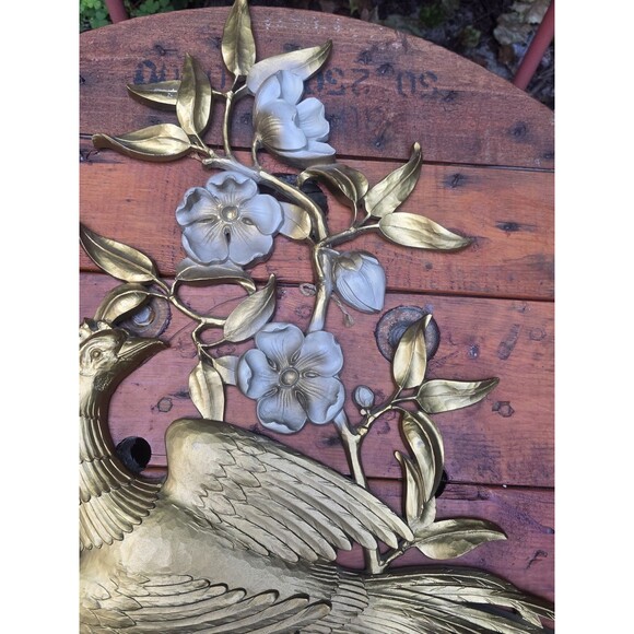 Bird of Paradise Gold Resin Wall Art 1964 Hollywood Regency 29"x20" Syroco #4972 - Picture 6 of 6